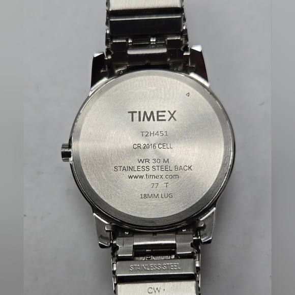 Timex Men's Watch T2H451 Quartz White Date Dial Expansion Band 35mm New Battery - Picture 10 of 11